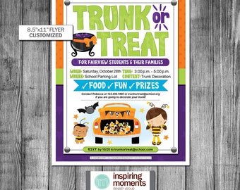 Trunk Or Treat Event Flyer Printable | Halloween | PTA | PTN | School Flyer | Education | Teacher | Flyer Design | Handout | 8.5"x11"