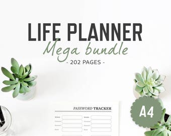 Life Planner / A4 / Life Binder Inserts Life Organizer Printable Binder Inserts Mega Bundle Home Household Finances Work / INSTANT DOWNLOAD