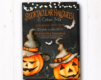 Rustic Halloween Party Invitation - Trunk or Treat Flyer - Costume Party - Kids Trick or Treat - Halloween Party Invite - Haunted House