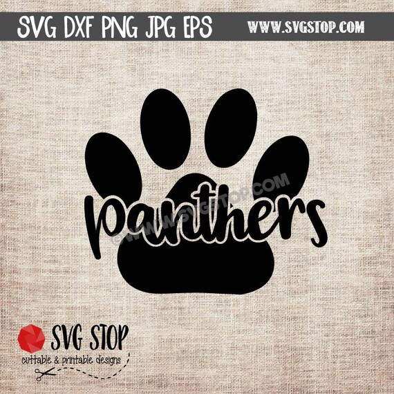 Panther Paw Cut Out SVG DXF PNG Jpg Eps Clip Art Cut