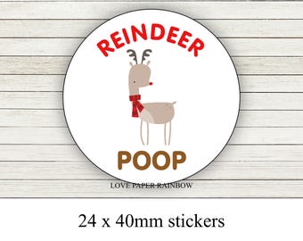 Reindeer stickers | Etsy