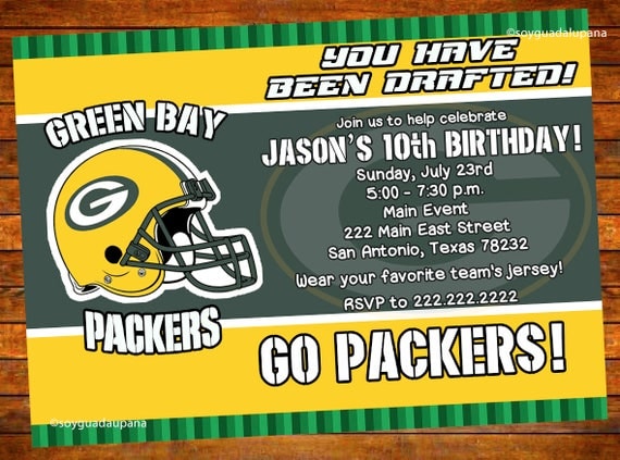 Custom Digital OR Printed Green Bay Packers Birthday Party