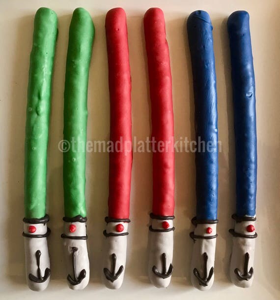 Lightsaber Light Saber Pretzel Sticks Edible 1 Dozen