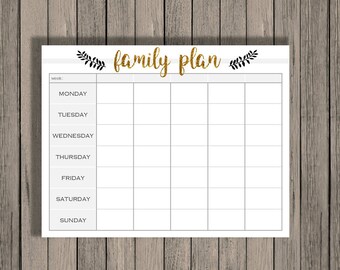 family weekly schedule