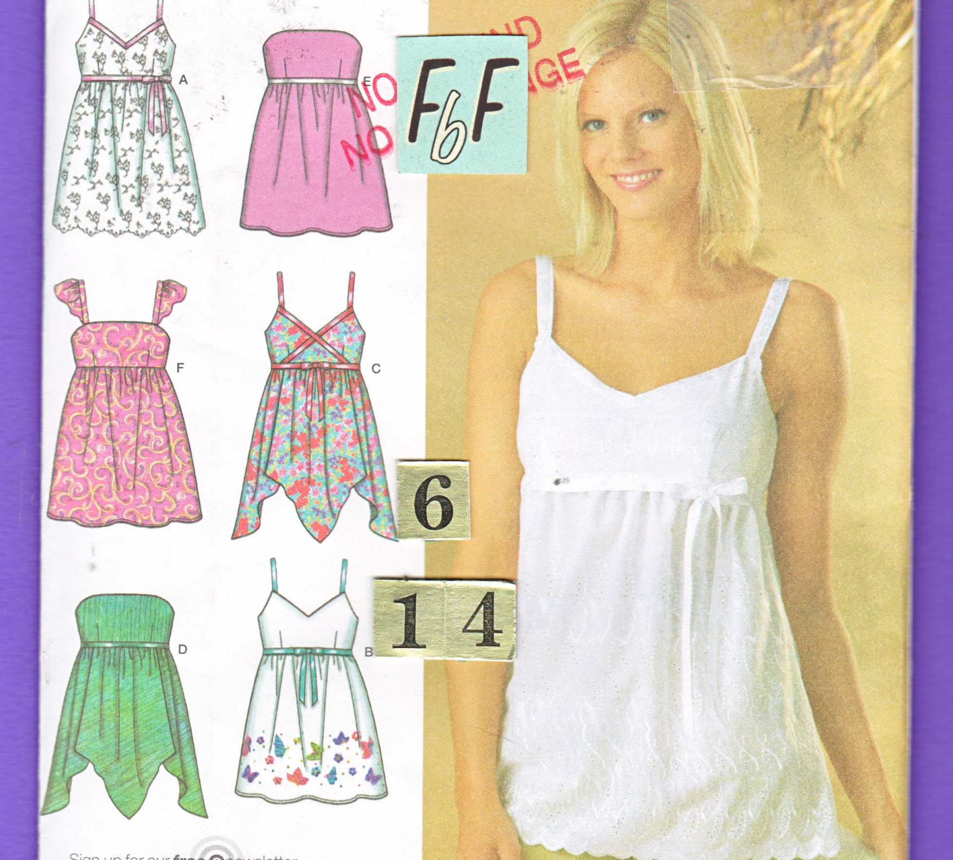 Loose Empire Waist Spaghetti Strap top Sewing Pattern/