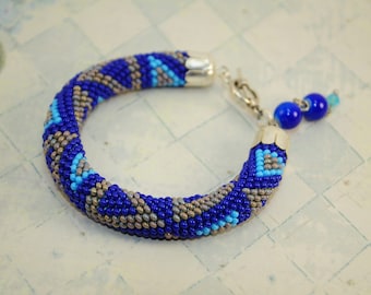 Valentine gift for her girlfriend bridesmaid valentine's bracelet bead crochet rope beaded jewelry beads gift handmade for her beaded bead