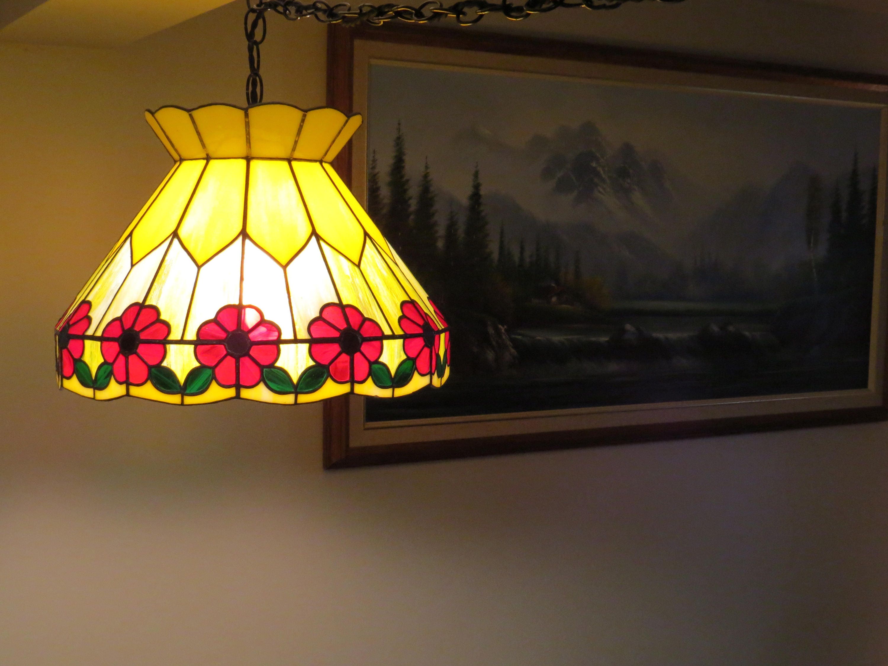 Vintage swag lamps stained glass lamp vintage lighting swag