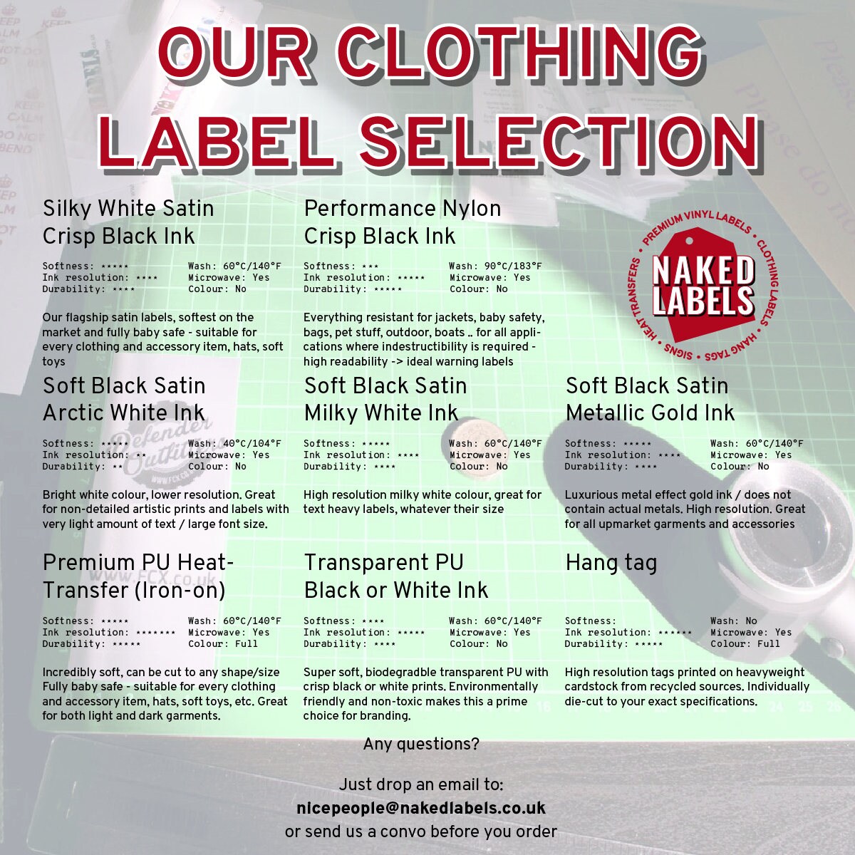 500 x Custom clothing tags customized - Silky Satin for textile with FREE cutting - custom ...
