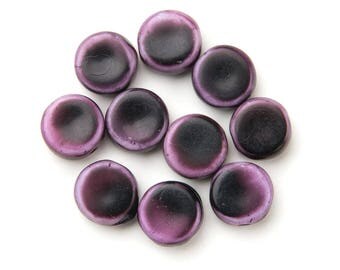 Vintage Purple German Glass Beads 8mm (10)
