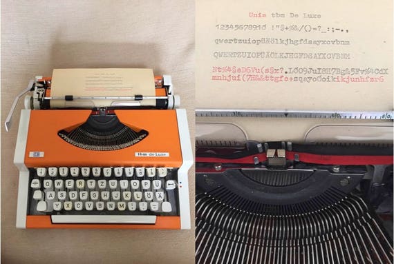 Vintage portable typewriter UNIS tbm de Luxe Olympia