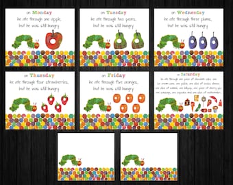 Hungry Caterpillar Food Cards ONLY, Hungry Caterpillar Birthday, Hungry Caterpillar Thank You, Hungry Caterpillar Party Supplies