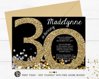 Editable 30Th Birthday Invitations 4