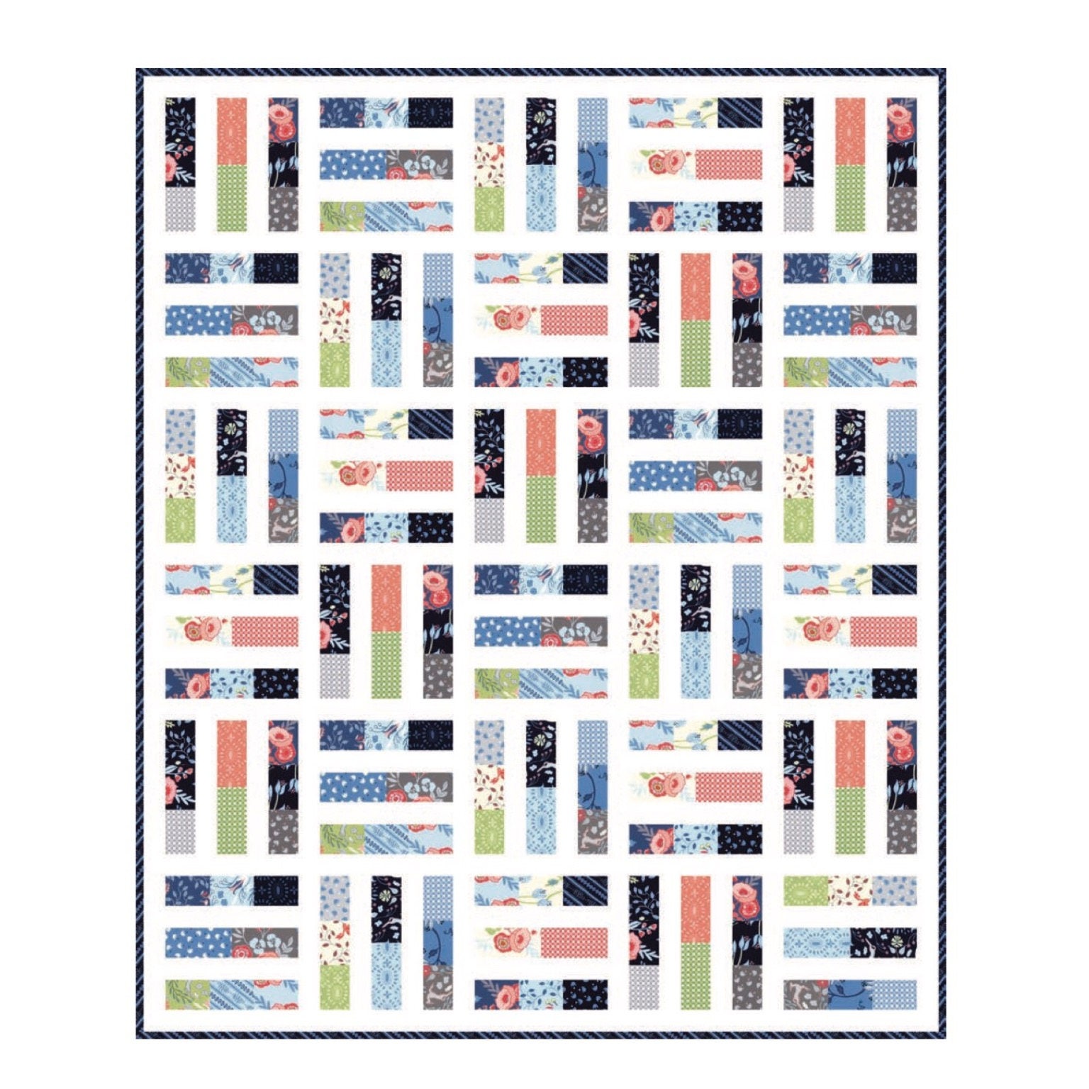 Moda Quilt Kit "Trifles" Bloomsbury by Franny & Jane Quilt size 54.5