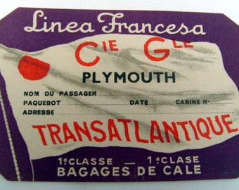 Vintage trunk label