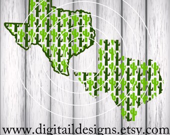Texas State Cactus SVG - png - eps - fcm - ai - dxf - Cut File - Texas SVG - Silhouette - Cricut - Scan N Cut - Cactus SVG - Commercial Use