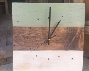 Wooden Wall Clock - Rustic Wall Clock - Reclaimed Wood Wall Clock - Wall Clock - Pallet Wood Clock - Square Clock - Shabby Chic Clock