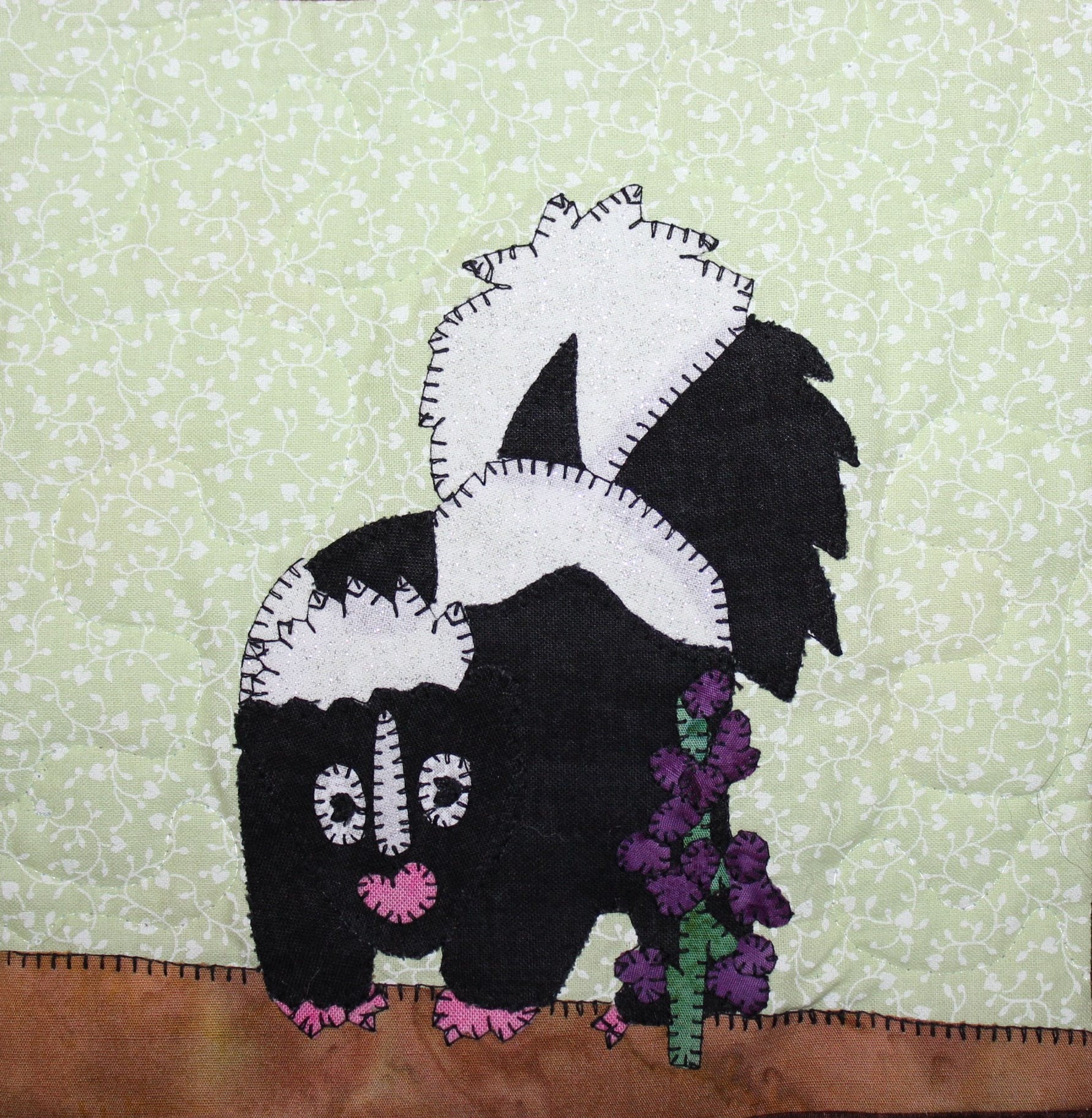 Woodland or forest animal applique PDF quilt pattern