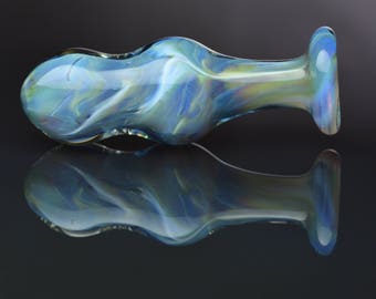 Glass Beaded Plug - Smokey Blue