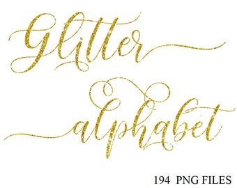 Gold glitter font | Etsy