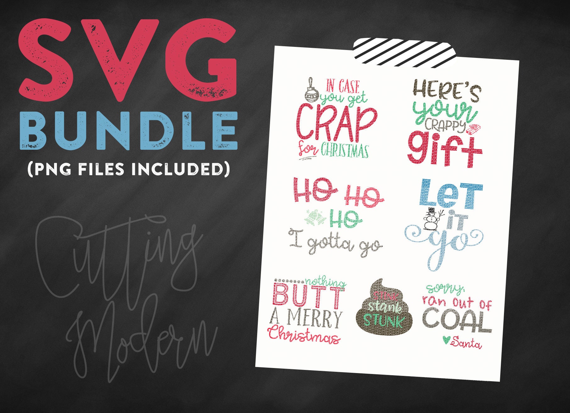 Christmas Toilet Paper Funny SVG Bundle Silhouette Cameo