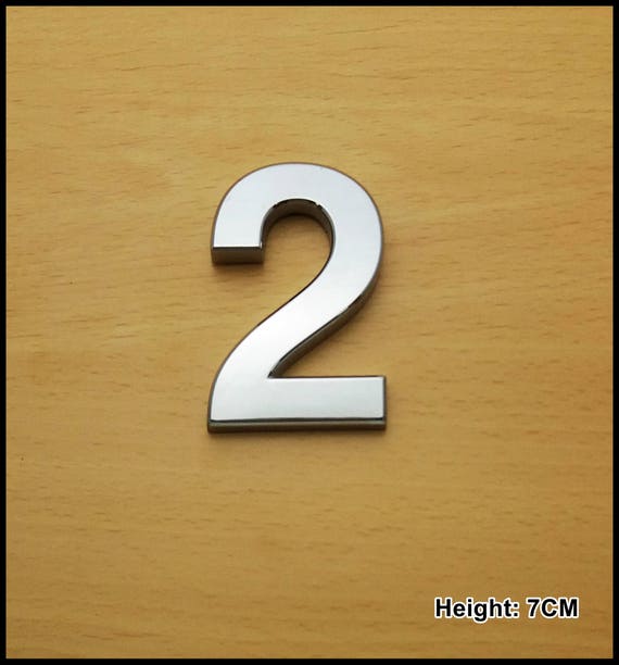 Self Adhesive Chrome Numbers Silver Car Door Number Storage