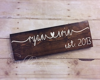 Custom wood signs | Couples sign | Personalized name sign | Established sign | Family name sign | Wedding gift | Anniversary gift
