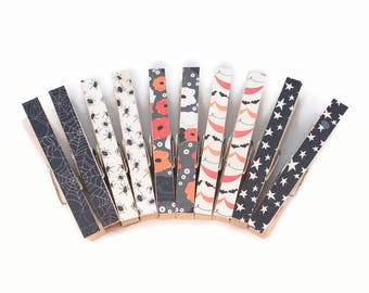 Decorative Clothespins, Magnetic Clothespins, Halloween Decor, Halloween Clips, Bag Clips, Photo Holder, Place Card Holders, Office Decor