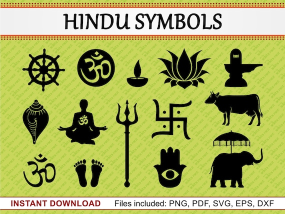 Hindu Symbols Set of 14 Commercial Use Clipart Trishul Om