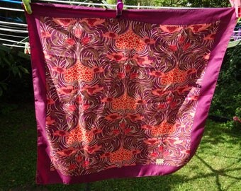 Fabulous Liberty of London vintage silk square, classic Art Nouveau pattern. Small 58 cm x 60 cm