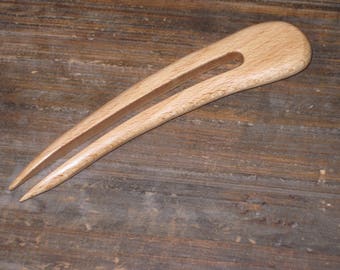 hair fork wood, oak, hairpin wood, fork, wooden hairfork, wood hair fork, hairclip