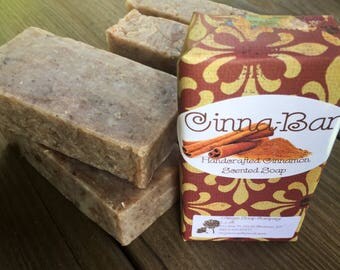 NEW! Cinnamon Soap, Cinnamon Scented Soap, Cocoa Powder Soap, Bentonite Clay Soap, Dye Free Soap, Oatmeal Soap, Fall Soap, Holiday Soap