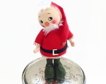 Vintage Santa Elf - 1950's Christmas Decoration - Santa Elf - 1950 Felt Elf - Vintage Craft Decor - Craft Supply - Vintage Wreath