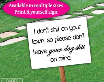 Dog poop sign | Etsy