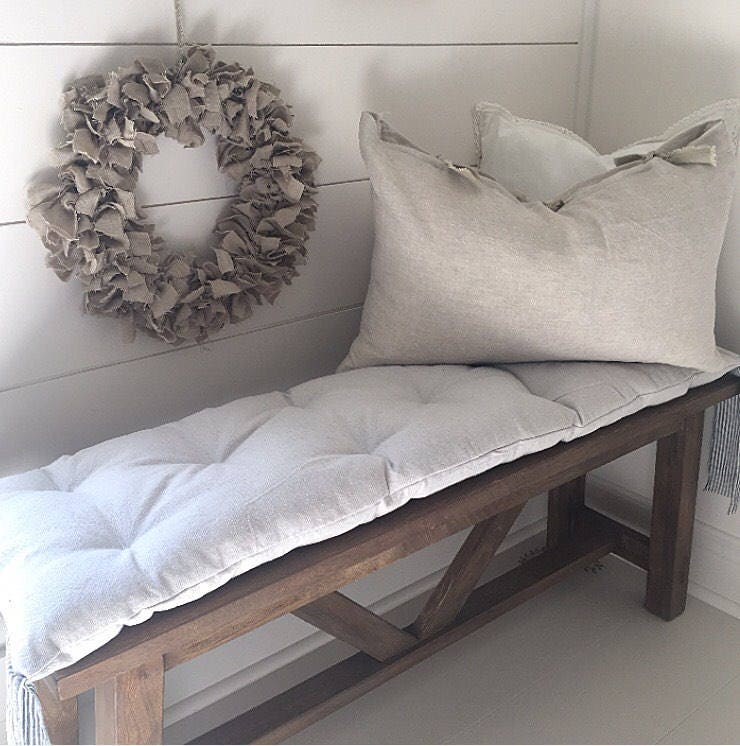 Farmhouse Utility Cushion Cotton Farmhouse Cushion Bench