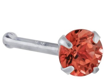 Garnet (January) - 14KT White Gold Nose Bone