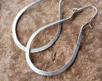 Silver hoop earrings | Etsy