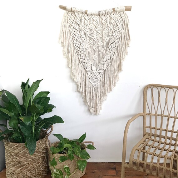 Extra Large Macrame Wall Hanging "Night Bloom"