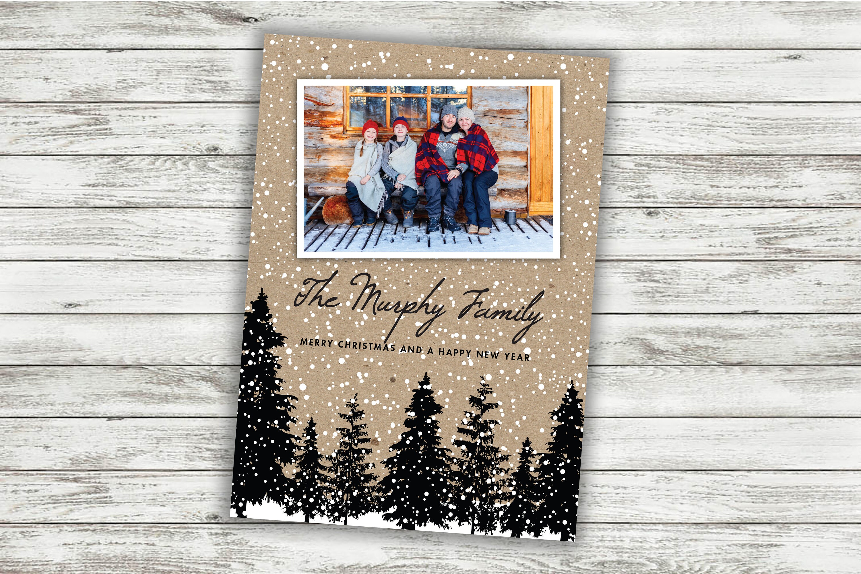 Rustic Christmas Card Family Christmas Card Photo Christmas