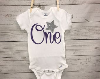 1st Birthday Outfit, First Birthday Onesie, Twinkle Twinkle Little Star Outfit, Custom Bib, Personalized Onesie, Onesie, Baby Girls Clothing