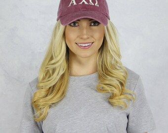 Alpha Chi Omega Baseball Hat in Maroon