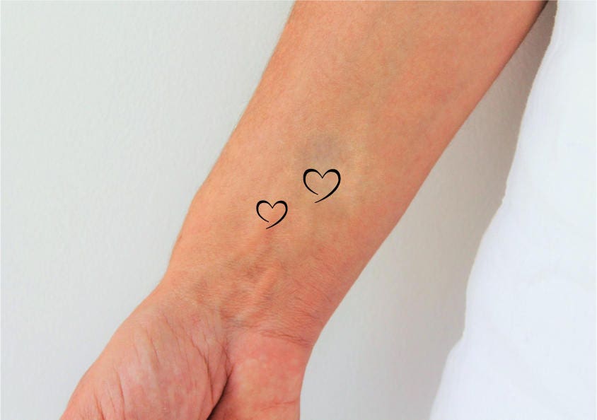 cuore set di 2 tatuaggio tatuaggi cuore mini tatuaggio cuore set di 2 tatuaggio tatuaggi cuore mini tatuaggio