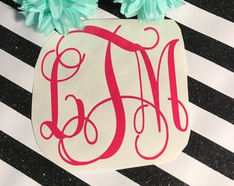Vine Monogram Decal , Car monogram decal , Custom Vine Monogram Decal , Fancy Monogram Car Sticker , Vinyl Decal For Yeti , Preppy Decal