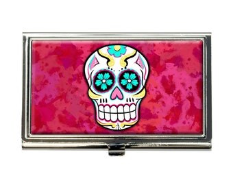 Sugar Skull Business Credit Card Holder Case