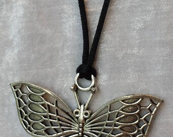 Silver Butterfly-Butterfly Pendant-Silver Pendant-Handmade Pendant-Butterfly Necklace-Butterfly Jewelry-Wings Jewelry