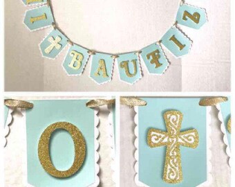 Mi Bautizo, Banner, Baptism Banner, Mi Bautizo Banner, Mi Bautizo Decor, Baptism Decor, Gold Glitter Banner