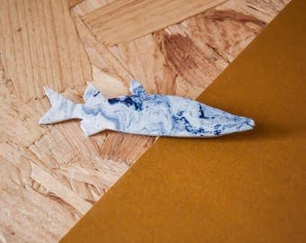 BROCHE POISSON - Porcelaine