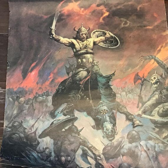 1967 FRANK FRAZETTA CONAN Barbarian collectible paper poster