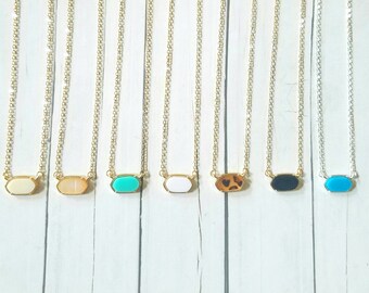 Oval Pendant Choker / Trendy Jewelry / Minimal Necklace / Bridal / Geometric Necklace / Elisa / Oval Necklace / Fashion Necklace / Chokers