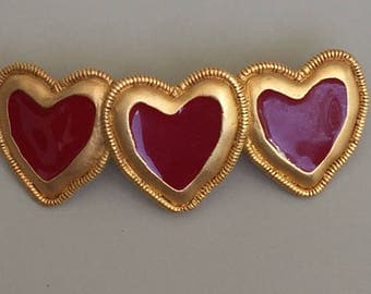 Lovely Vintage Hair Clip Barrette With Hearts