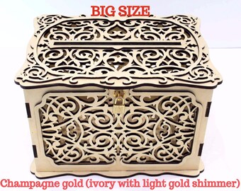 Big WEDDING CARD BOX Locable Wedding Money Box With Lock, Wedding Card Holder, Wedding Gift Card Box, Wooden Card Box, Wedding Keepsake Box